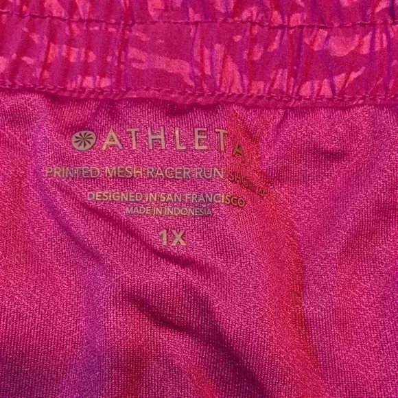 Athleta Women 4" Printed Mesh Racer Run Short 1X Fiji Magnolia Training Athletic - Picture 7 of 13